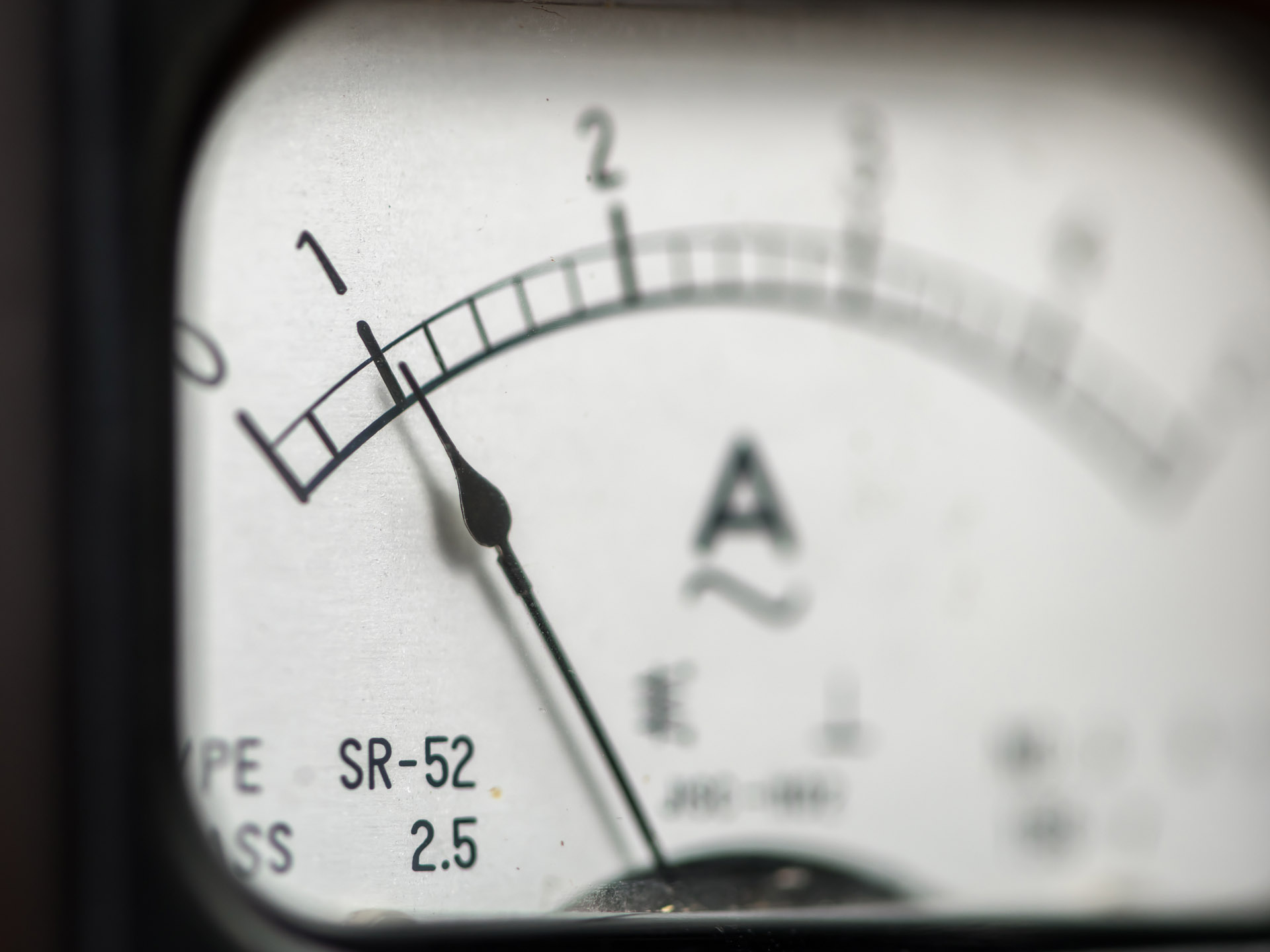 Details of an old black analog ampere meter, scale and indicator; Shutterstock ID 1051769411; PO: 25pack; Job: 20180906; Client: tt; Other: aa