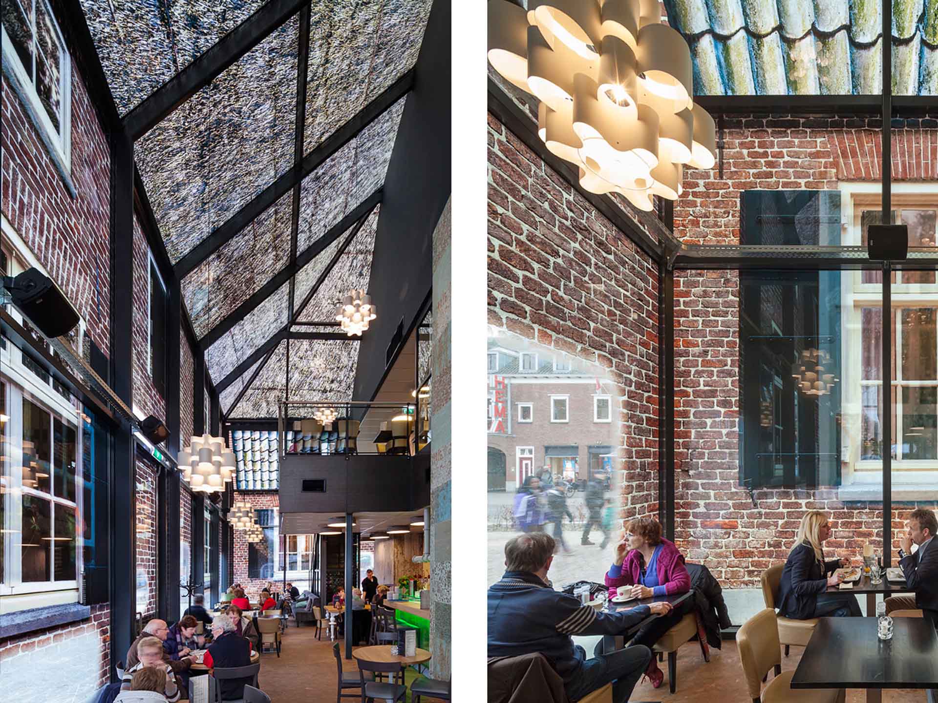 主持玻璃農舍設計的MVRDV巧妙運用藝術家Frank van der Salm的影像創作,將磚牆、茅草等典型建築的影像拼貼於玻璃上,猶如穿透時空看見古今。圖/https://www.mvrdv.nl/en/projects/glass-farm